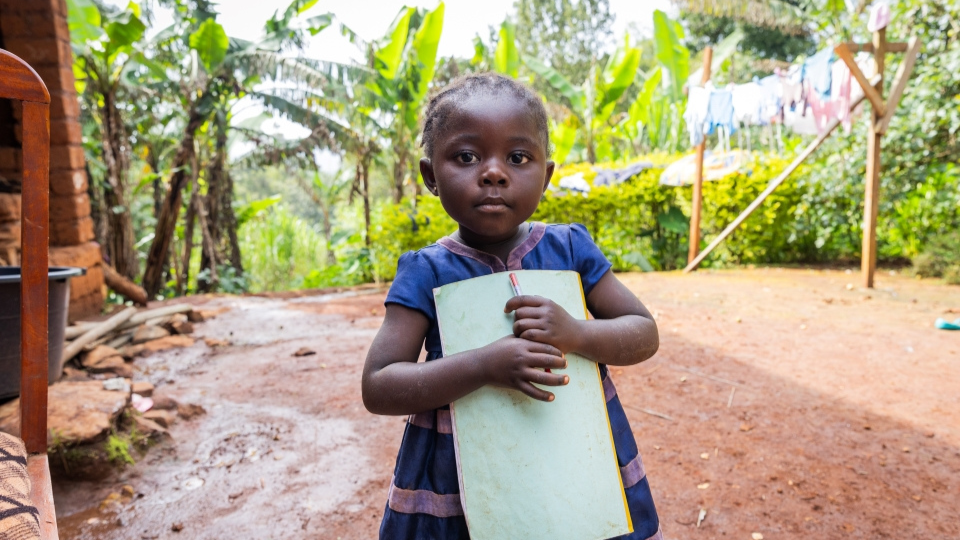 Young girl begins learning in Kenya