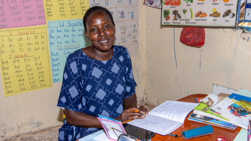 Young girl begins learning in Kenya